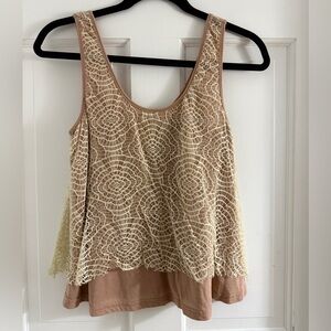 Lace Cropped Tank Top size Small